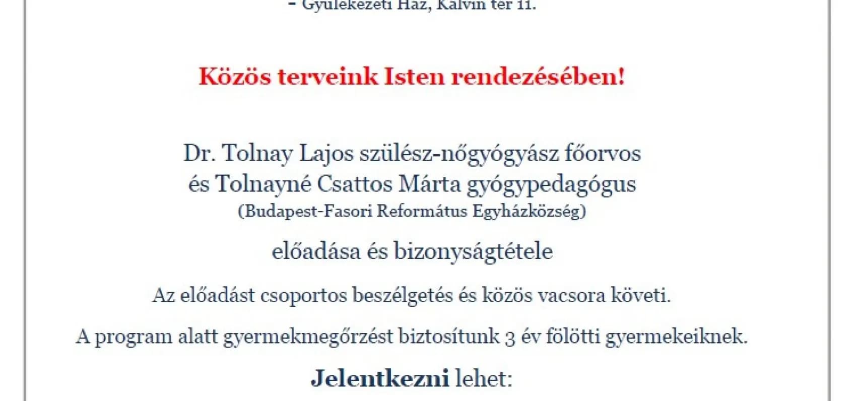 Meghívó a Házasság Hetére - Nyíregyháza-Városi Református Egyházközség, 2023. január 24.