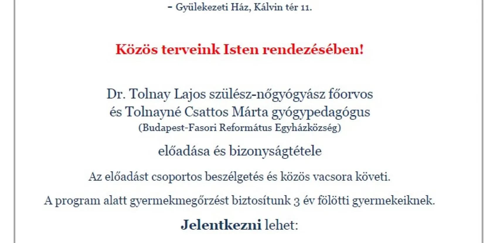 Meghívó a Házasság Hetére - 2023. január 24.