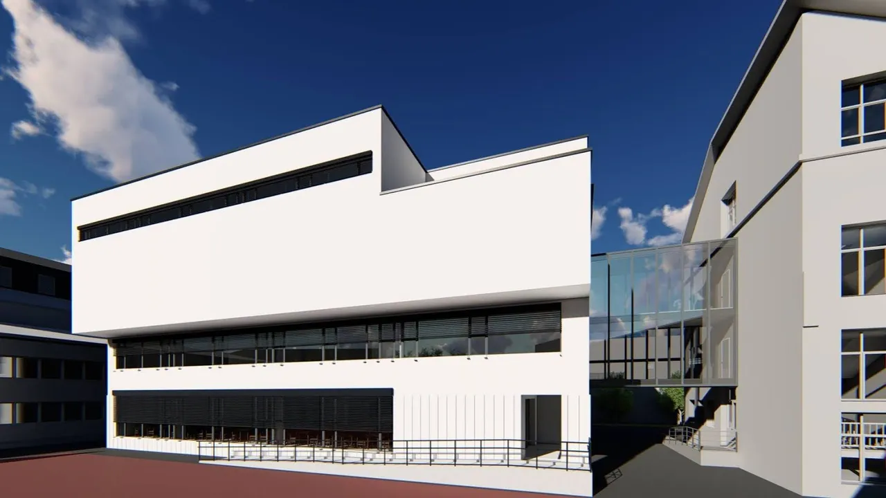 A Jókai Iskola új épületszárnyának látványterve - 1. kép